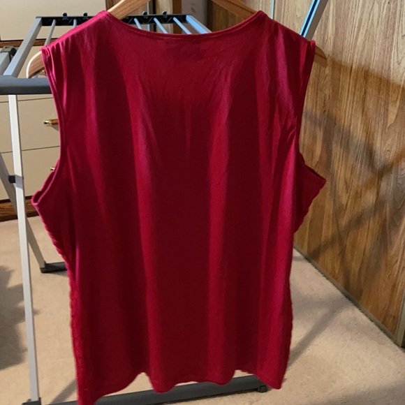 Red sequins XL sleeveless blouse - Picture 3 of 4